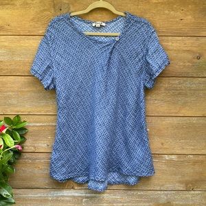 Flax Blue Textured Blouse